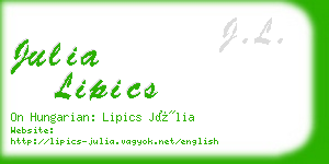 julia lipics business card